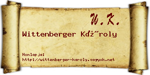 Wittenberger Károly névjegykártya